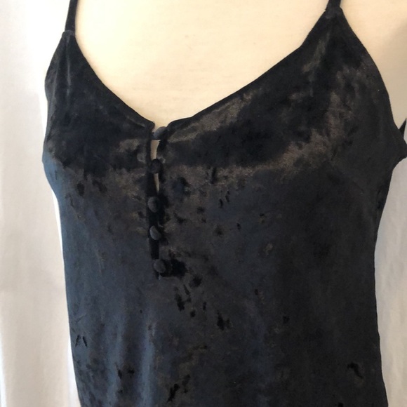 Lucky Brand black velvet buttoned tank size S - Picture 3 of 8